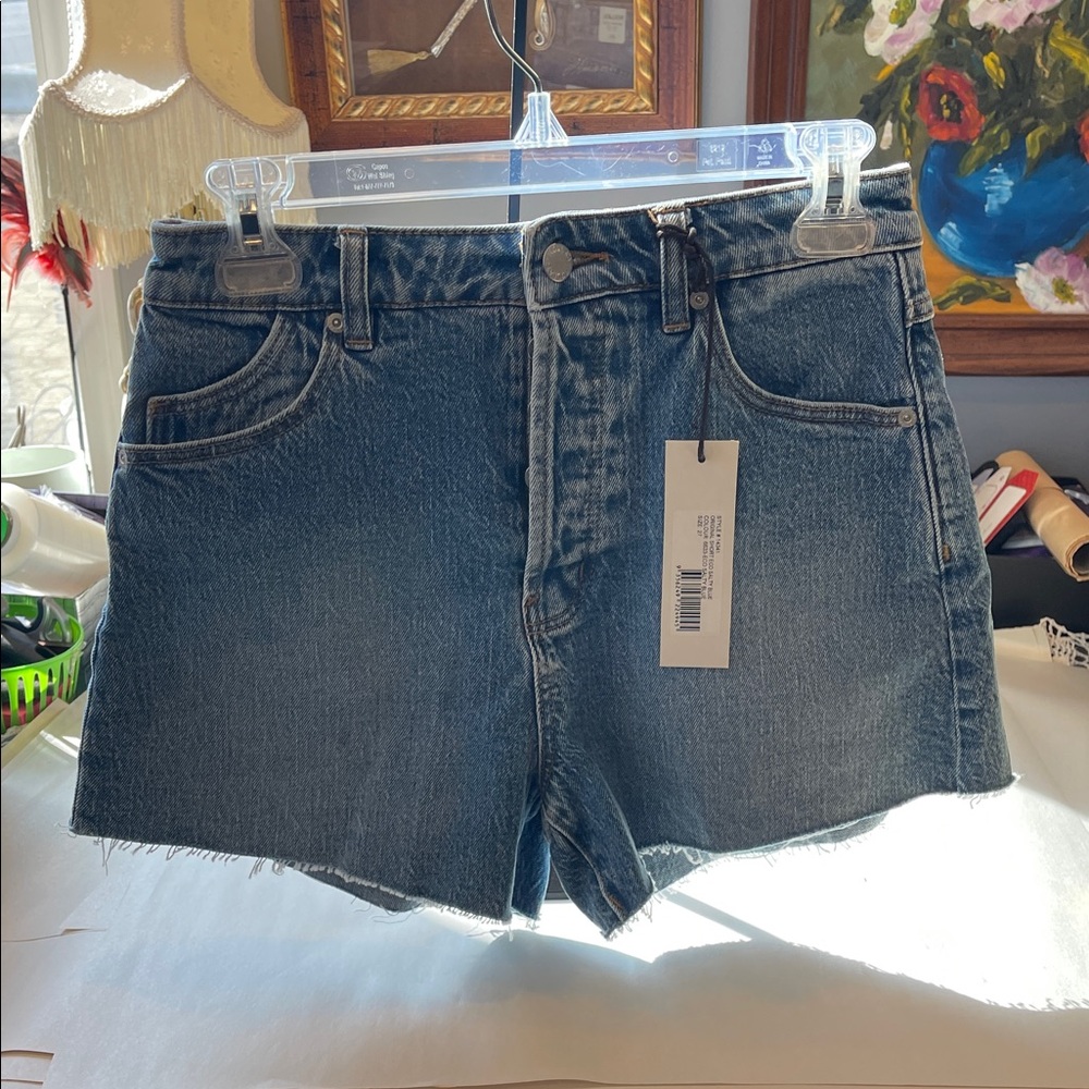 Rolla’s Original High Rise Cut Off Shorts Sz 27 Eco Salty Blue Denim NWT